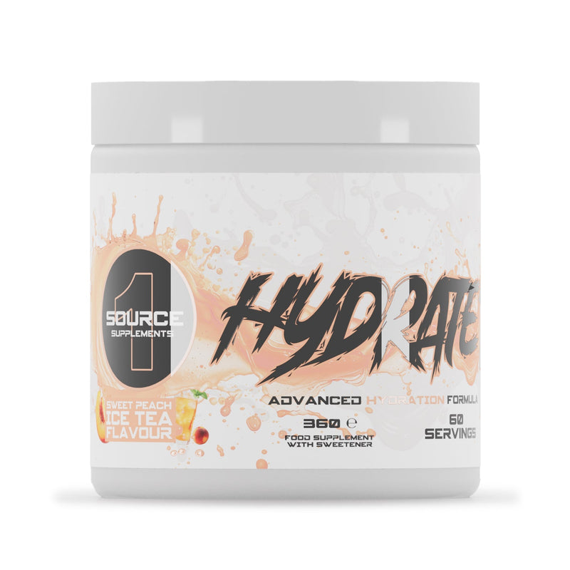 Hydrate 1 advanced hydration formula, sweet peach ice tea - 1Source Supplements